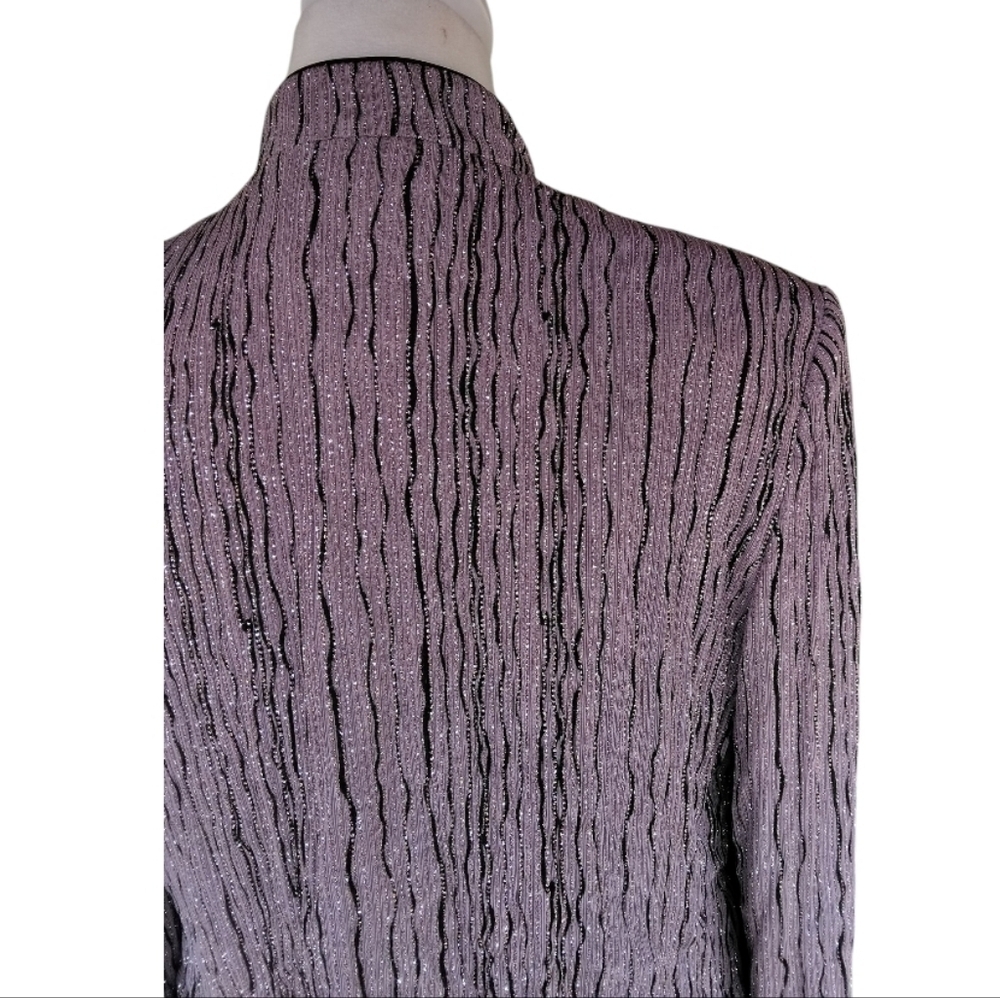 Alex Evenings Sparkly Mauve & Black Floor Length Dress 2 Piece Set Size 10 Nwt — image 7 of 8